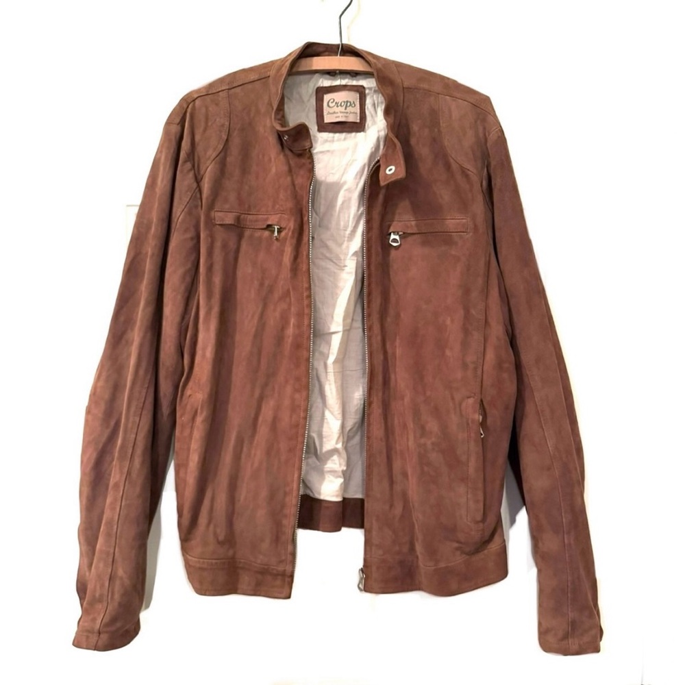 SALE * Vintage Italian Cognac Suede Moto Jacket * EVC - Picture 2 of 10